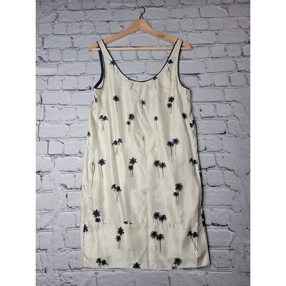 Rag Bone Silk Shell Natalie Palm Tree Print Twill Tank Dress Flawed Size 2 - Picture 1 of 13